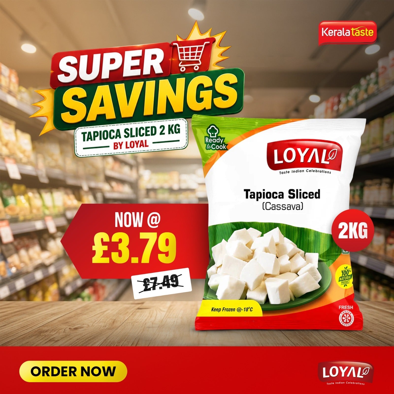 Tapioca Sliced family Pack 2 Kg by Loyal