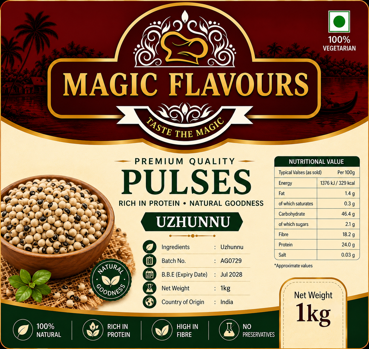 Urad Dal Whole Uzhunnu By Magic Flavours