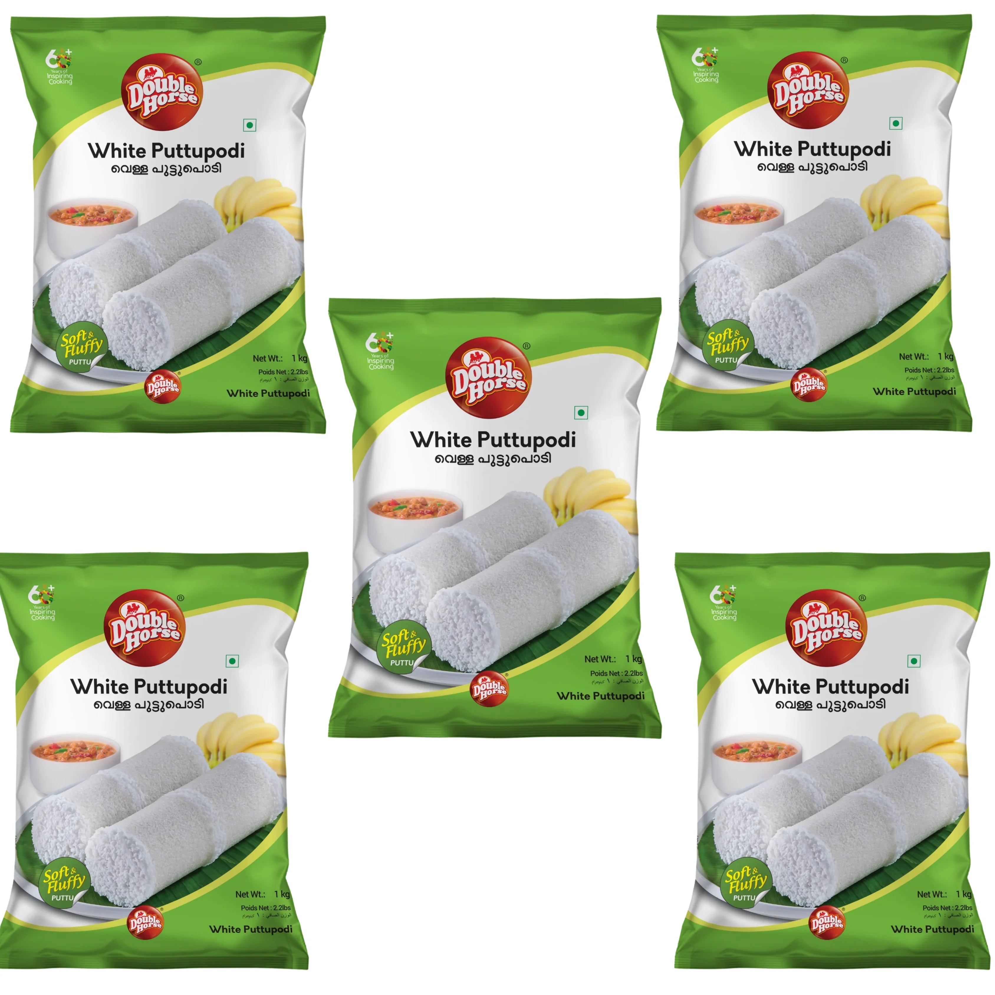 5 pack White Puttupodi by Double Horse