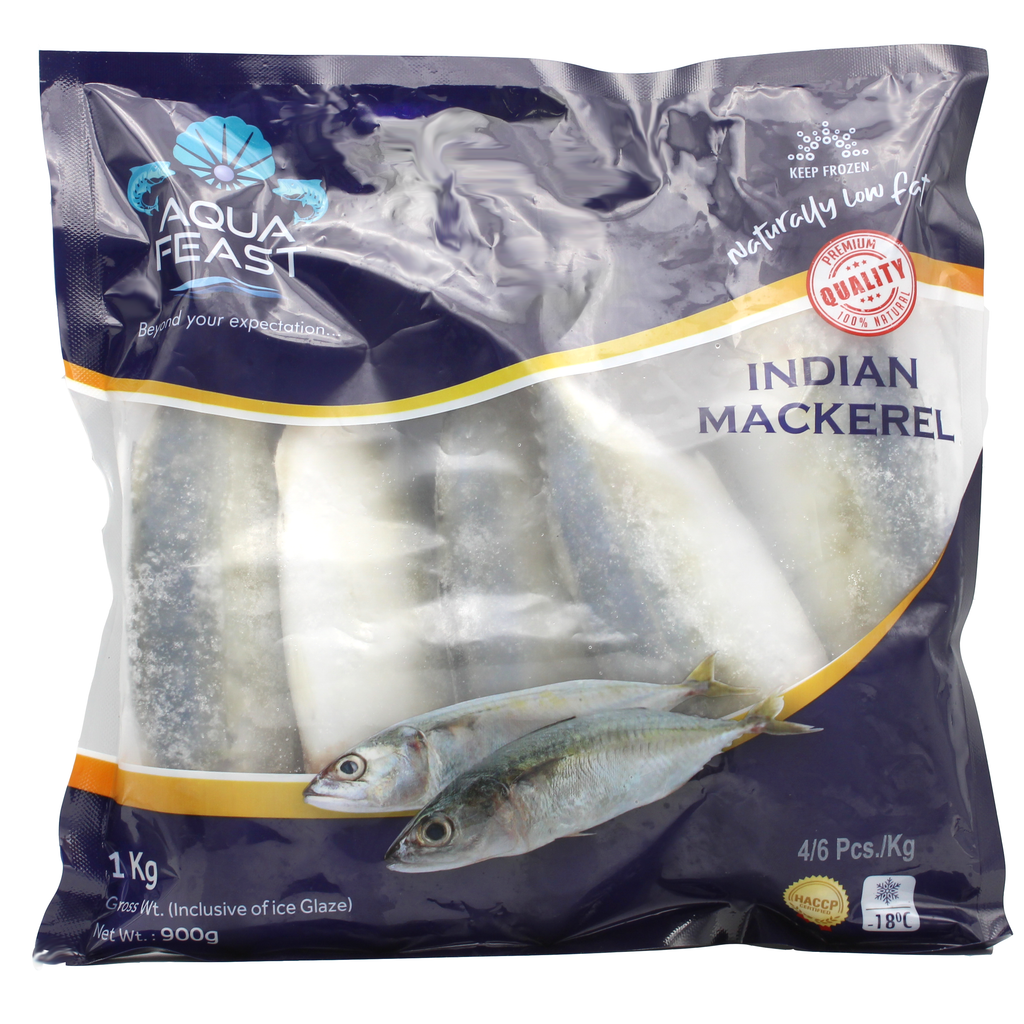 Frozen Indian Mackerel Whole (Ayala) by Aqua Feast